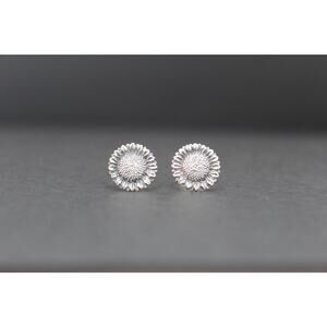 Sterling Silver Sunflower Post Earrings, Sterling Silver Sunflower Earrings